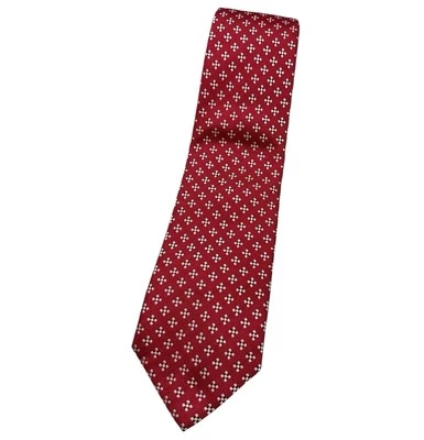 Corbata de hombre Charles Tyrwhitt 100 % seda DISEÑADOR corbata roja geométrica W:3,7" usada en excelente estado Foto 1 de 4