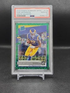 2020 VAN JEFFERSON Panini Donruss Optic Green Velocity PSA 10 Rookie #176 Titans - Picture 1 of 2