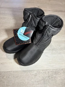 NEW Totes Womens Waterproof Thermolite Lined Boots Black Size 6M Front Zip - Picture 1 of 5