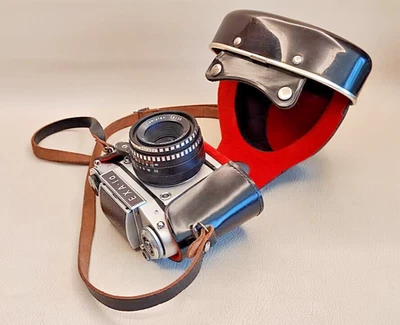 Vintage Spiegelreflexkamera 35mm EXA-1a Domiplan f2.8/50 mit Objektiv Germany - Bild 1 von 4