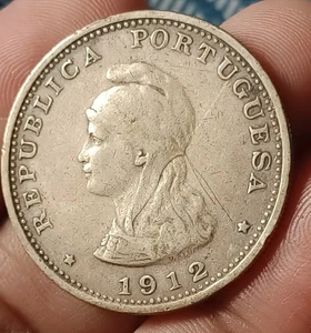 #V73# Portuguese India COLONY Goa silver Uma Rupee coin 1912 Mariya 11.6 gm - Picture 1 of 2