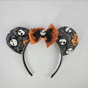 Handmade Disney Like Ears Nightmare Before Christmas Theme Bow Adult Headband - Picture 1 of 4