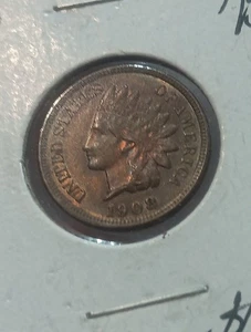 Indian Head Cent 1908. Wunderschöner Glanz und Details! RAR! - Bild 1 von 4