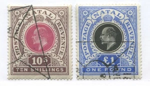 Natal KEVII 1902 10/ and £1 used with revenue cancels - Picture 1 of 1