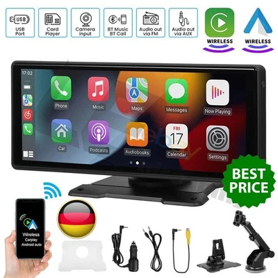 10.26" Zoll Tragbarer Apple CarPlay und Android Auto Wireless Display Autoradio - Bild 1 von 4