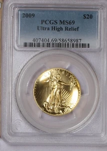 2009 Gold Eagle Ultra High Relief $20 PCGS MS69 - Picture 1 of 2