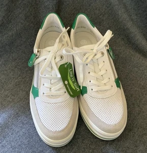 Remonte Julika 00 White Combo With Green Trim EU Size 37 Zipper/Lace - Picture 1 of 7