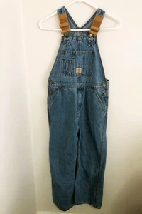Carhartt Master Cloth Bib Overalls Sanforized Denim Workwear Size 10 Youth - Picture 1 of 7