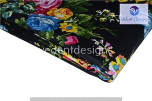 Indian 5 Yard Hand Block Salimar Print 100% Cotton Dressmaking Craft Fabric - Picture 1 of 4