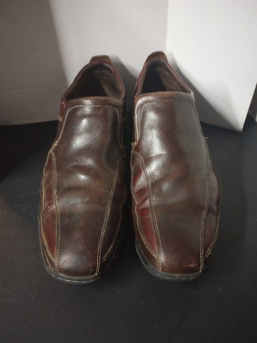 COLE HAAN NikeAir scarpe mocassino slip on da uomo in pelle marrone taglia 10 W (C06507)