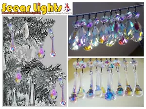 LAMPADARIO VETRO CRISTALLI PERLINE AB ORB OVALI DECORAZIONI ALBERO DI NATALE GOCCIOLINE - Foto 1 di 23