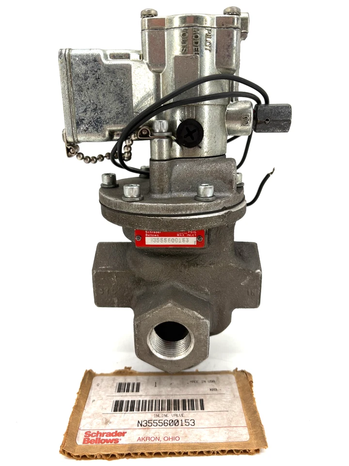 New Schrader Bellows N3555600153 Inline Solenoid Valve 140PSI Max - No Box - Image 1 of 4