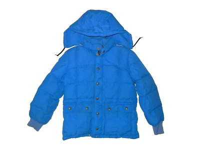 Vtg 90s EDDIE BAUER Blue Warm DOWN WINTER JACKET Hike Ski Coat Kid Sz YOUTH L - Image 1 of 4