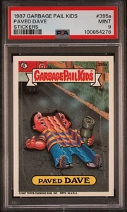 1987 GARBAGE PAIL KIDS STICKER PAVED DAVE #395a SERIE 10 KARTEN PSA 9 MINT POP 7 - Bild 1 von 4