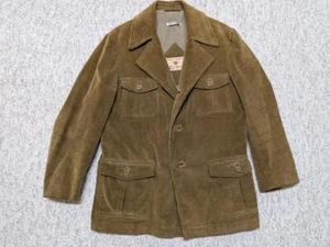 vintage CORDUROY coat jacket 40 brown blazer NORFOLK field stream M hunting - Picture 1 of 9