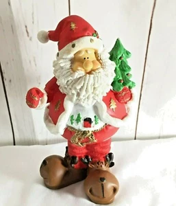 Weihnachtsmann Keramik stehende Figur in großen Rentier Stiefeln 8" hoch 4,5" breit - Bild 1 von 6