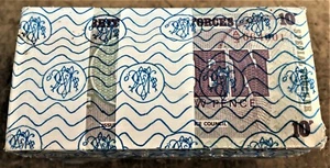 UNOPENED BRICK of ONE THOUSAND GREAT BRITAIN ARMED FORCES 1972 MILITARY 10 PENCE - Picture 1 of 4