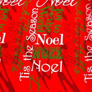 CHRISTMAS JOY TO THE WORLD ON RED COTTON FABRIC /SEASONAL FABRIC/REMNANT 42inch - Bild 1 von 5