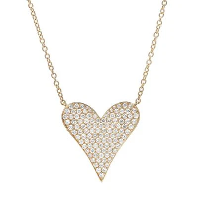 Pave Set Round Cut Diamond Heart Pendant Necklace 18K Yellow Gold 1.54Cttw 18 In - Image 1 of 4