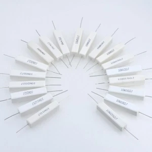 10pcs Wirewound Cement Resistor Ceramic Resistance 10W horizontal 0.1ohm -100KR - Picture 1 of 5