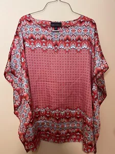 Dana Buchman Womens Multicolor Handkerchief Blouse Coverup Top size Medium - Picture 1 of 5