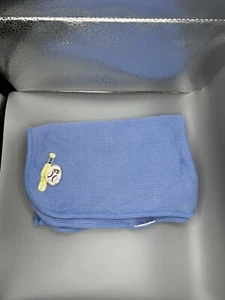 Baby Connections Blanket Blue Thermal Sports Baseball Football Cotton Vtg READ - Picture 1 of 15