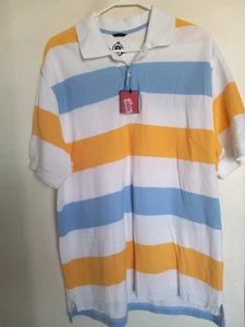Clique Reg. Trademark Men's Large Polo Shirt Striped NWT - Picture 1 of 3