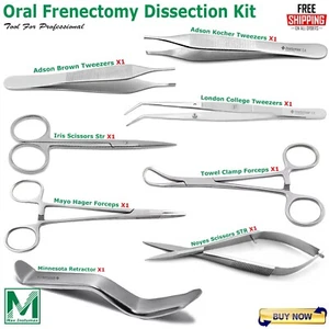 Kit de disección de frenectomía oral alicate de sutura de maíz soporte de aguja dental bisturí - Imagen 1 de 9