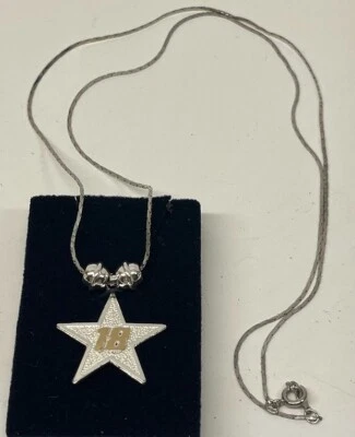 #18 Kyle Busch / Bobby Labonte серебро и золото звезда ожерелье с 22» цепочка NASCAR - Изображение 1 из 4