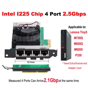 Chips 4 Port 2.5G Network Adapter 2500Mbp Gigabit Ethernet Network Lan Card New - Picture 1 of 17