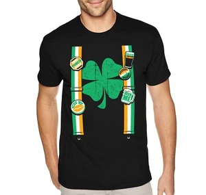 Herren T-Shirt Irish Suspenders St. Patricks Day lustig Party Kobold Kleeblatt - Bild 1 von 6