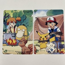 Pokemon Orange Card Set of 2 JR East Pikachu Tajiri Satoshi Anime Manga Unused