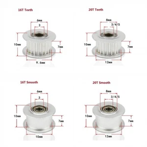 GT2 Idler Timing Pulley 16/20T Gear Bearing 6mm Belt 3/4/5mm Bore 3D Printer - Picture 1 of 9