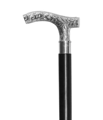 Vintage Silver Style Victorian Handle Wooden Walking STICK Cane  Designer Gift - Image 1 of 2