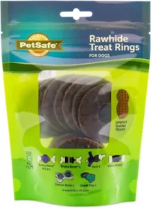 PetSafe Rawhide Treat Rings for Busy Buddy Dog Toys - Peanut Butter Flavor – 16  - Picture 1 of 12