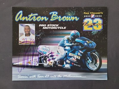 1999 Antron Brown Signed Hero Card,  NHRA Team 23 Pro Stock Suzuki - Image 1 of 2