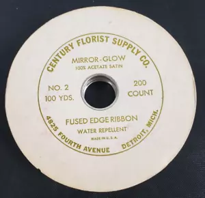 NOS Century Florist Supply Mirror-Glow No 2 100 Yards Fused Edge Ribbon Acetate - Picture 1 of 5