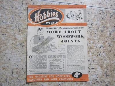 February 25th 1953, HOBBIES WEEKLY, More Woodwork Joints, Tug-Boat Desk Tidy. - Image 1 of 4