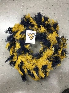 NEW West Virginia Mountaineers 20" Christmas Wreath - Picture 1 of 2