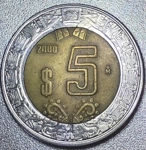 2000 Mexico $5 pesos Coin - Picture 1 of 2
