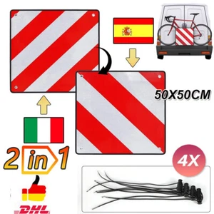 2 In 1 Warntafeln Warntafel 50 X 50 Cm Rot-Weiß Spanien Und Spanien Aluminium - Bild 1 von 9