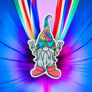 Gafas de sol DMB Tie Dye Gnome Peace Heart pegatina bofetada acabado mate de 3,5"" x 2 - Imagen 1 de 1