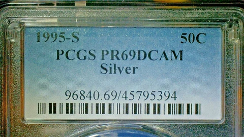 UNITED STATES 1995-S PCGS PR69DCAM JFK SILVER HALF DOLLAR-KM#202b Cover