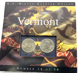 2001 VERMONT State Quarter Set P & D, Coins of America Series #14 of 50 Sealed - Picture 1 of 4