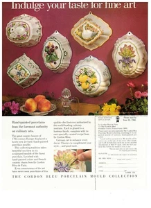 Franklin Mint 1989 moldes de porcelana Le Cordon Bleu anuncio impreso vintage - Imagen 1 de 1