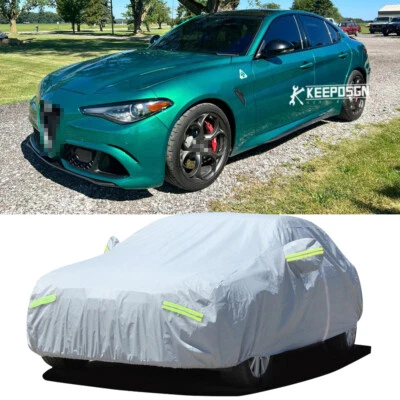 Cubierta de coche 6 capas interior exterior sol capas impermeables para Alfa Romeo Giulia Foto 1 de 4