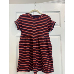 Girls kids Vineyard vines dress striped orange navy 10/12 medium - Picture 1 of 2