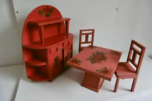 JOUET ANCIEN - GRANDE SALLE À MANGER ÉPOQUE ART DÉCO POUR POUPÉE - Ht 44 cm - Imagen 1 de 12