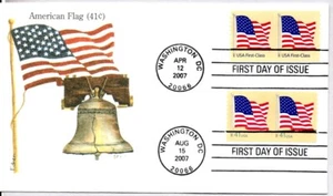 AMERICAN FLAG, RED WHITE & BLUE FIRST DAY ISSUE, EDKEN LIBERTY BELL CACHET FDC - Picture 1 of 1