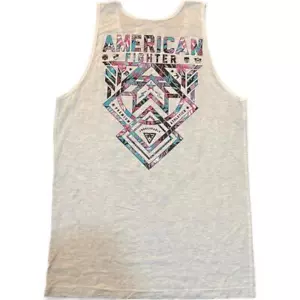 New Men's Tank Top American Fighter Premium Athletic MMA White T-Shirt XS-4XL - Picture 1 of 2